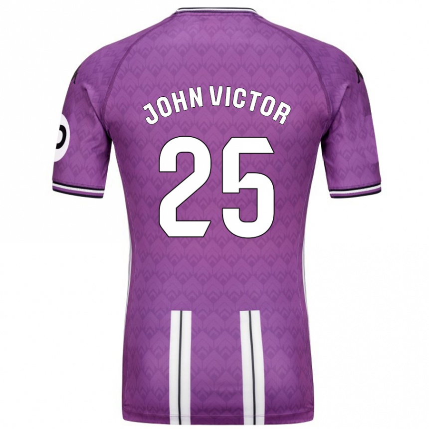 Enfant Football Maillot John Victor #25 Violet Blanc Tenues Domicile 2024/25