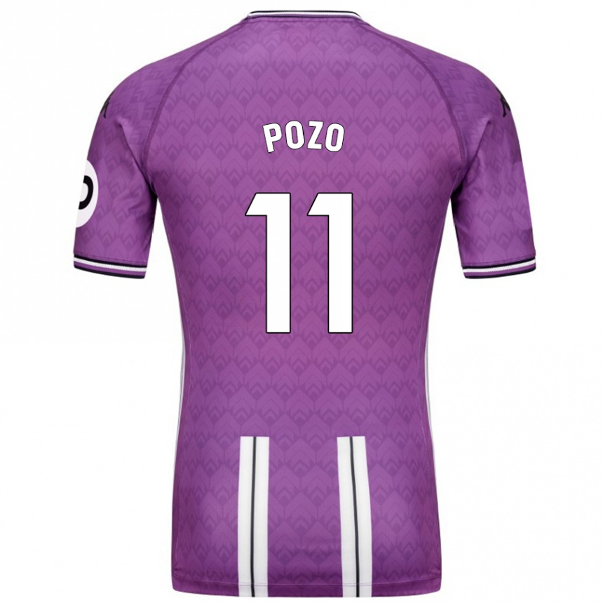 Enfant Football Maillot Manuel Pozo #11 Violet Blanc Tenues Domicile 2024/25