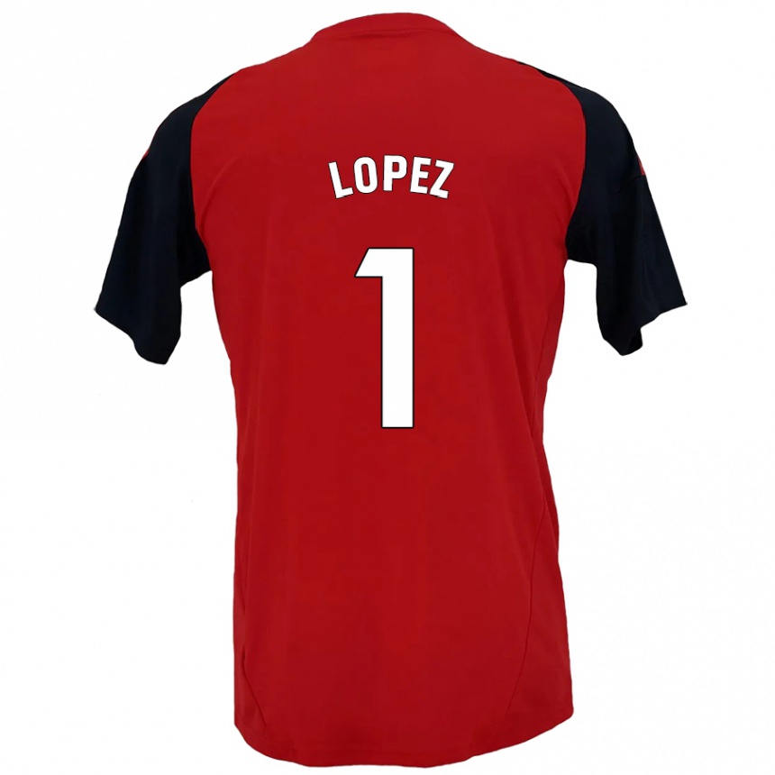 Enfant Football Maillot Luis López #1 Rouge Noir Tenues Domicile 2024/25