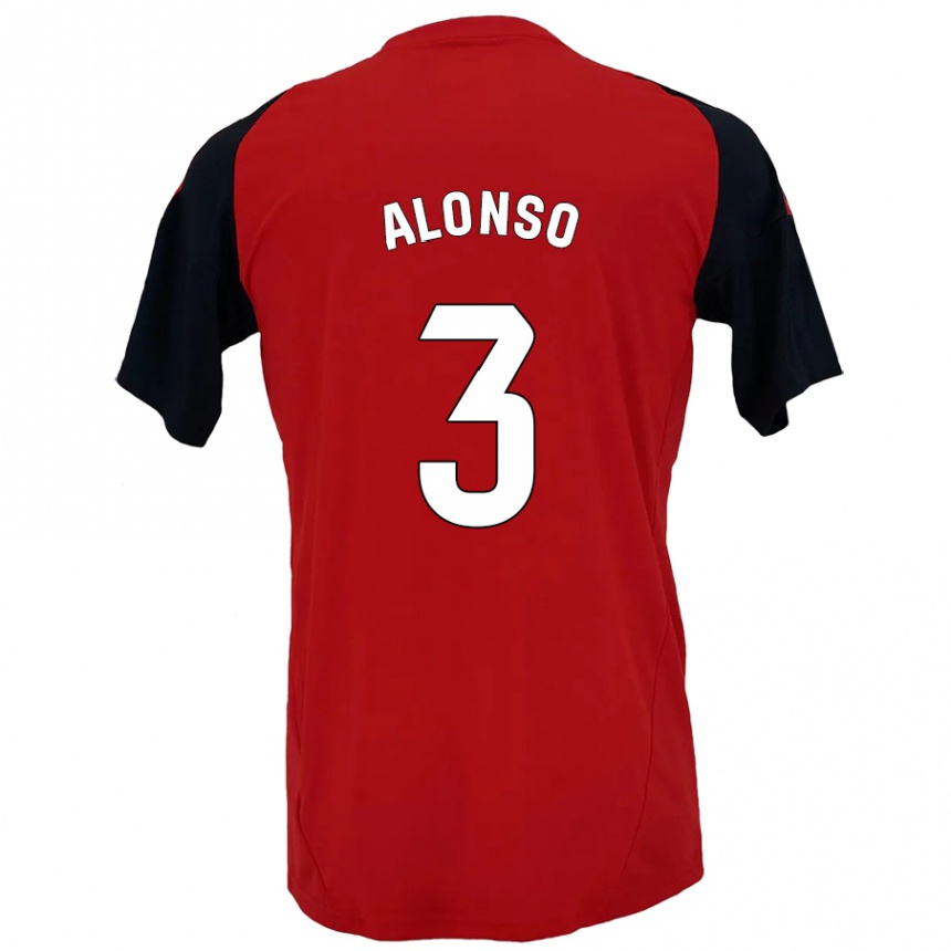 Enfant Football Maillot Julio Alonso #3 Rouge Noir Tenues Domicile 2024/25