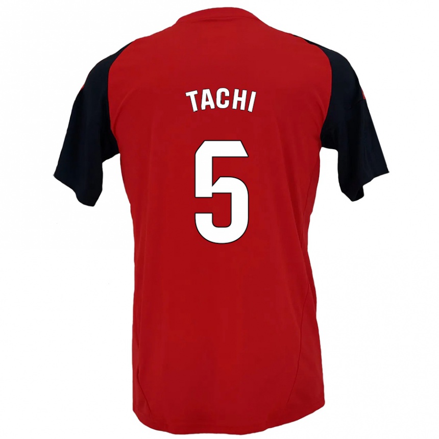 Enfant Football Maillot Tachi #5 Rouge Noir Tenues Domicile 2024/25