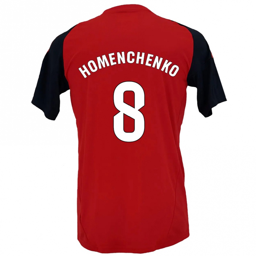 Enfant Football Maillot Santiago Homenchenko #8 Rouge Noir Tenues Domicile 2024/25