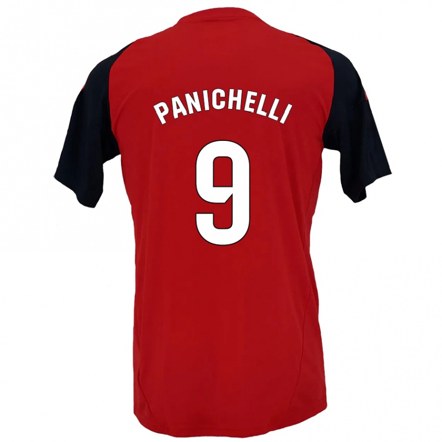 Enfant Football Maillot Joaquín Panichelli #9 Rouge Noir Tenues Domicile 2024/25