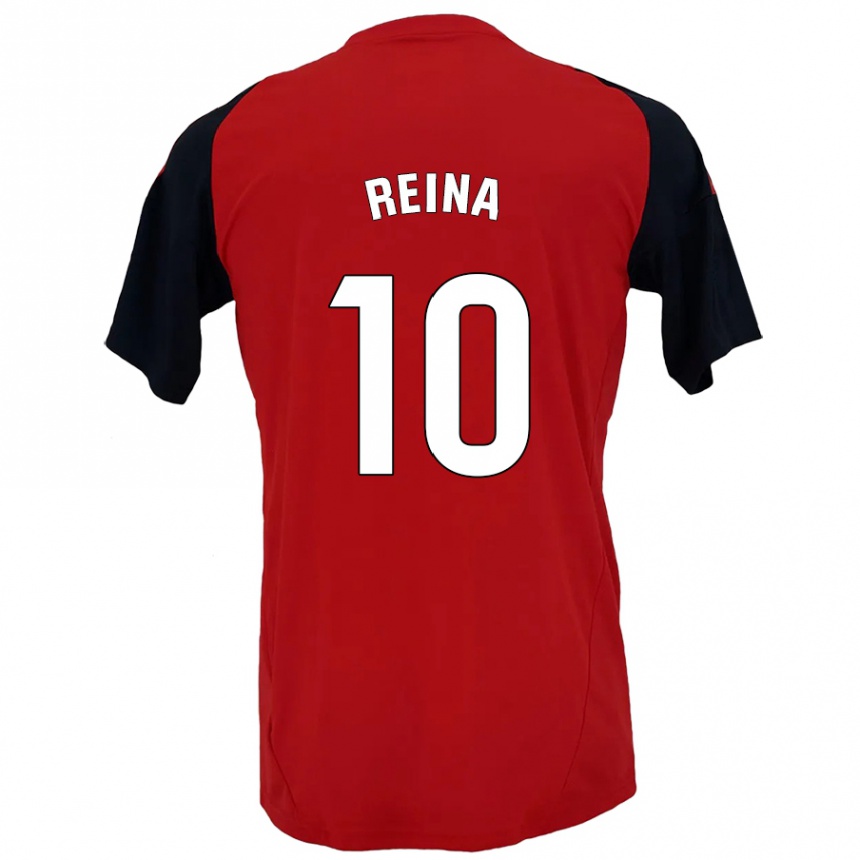 Enfant Football Maillot Alberto Reina #10 Rouge Noir Tenues Domicile 2024/25