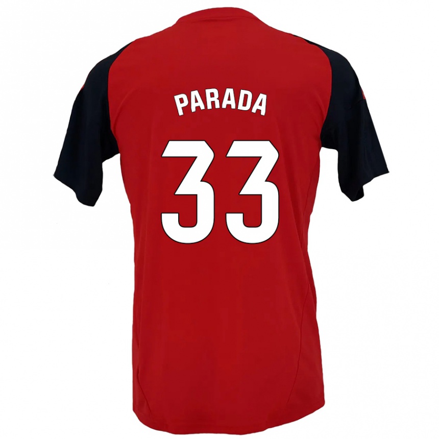 Enfant Football Maillot Victor Parada #33 Rouge Noir Tenues Domicile 2024/25