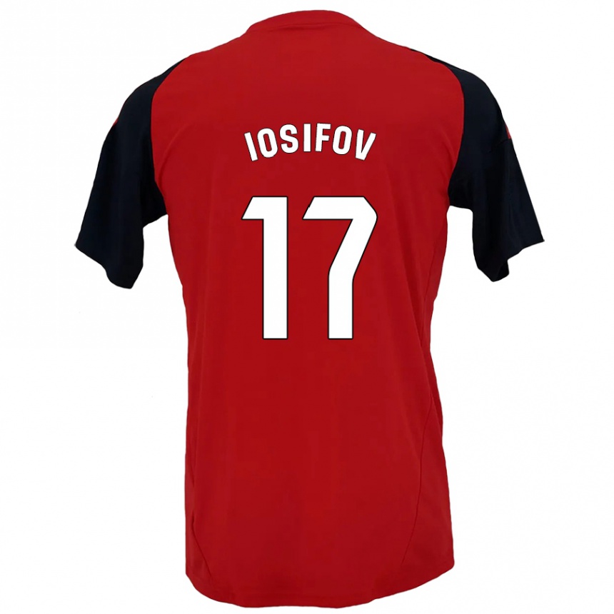 Enfant Football Maillot Nikita Iosifov #17 Rouge Noir Tenues Domicile 2024/25