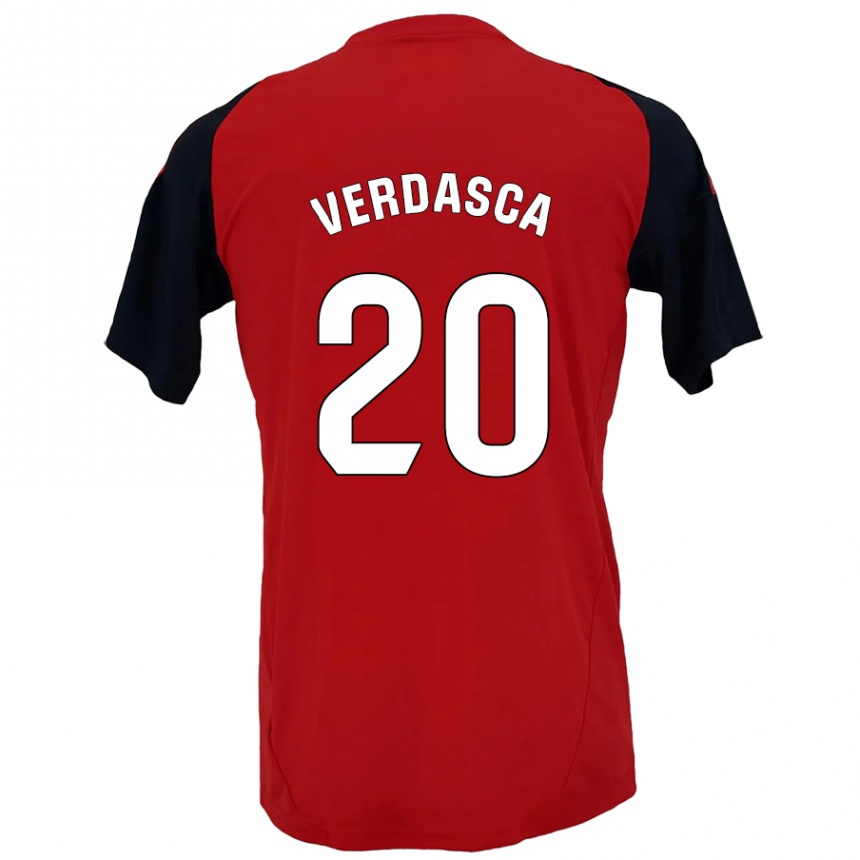 Enfant Football Maillot Diogo Verdasca #20 Rouge Noir Tenues Domicile 2024/25