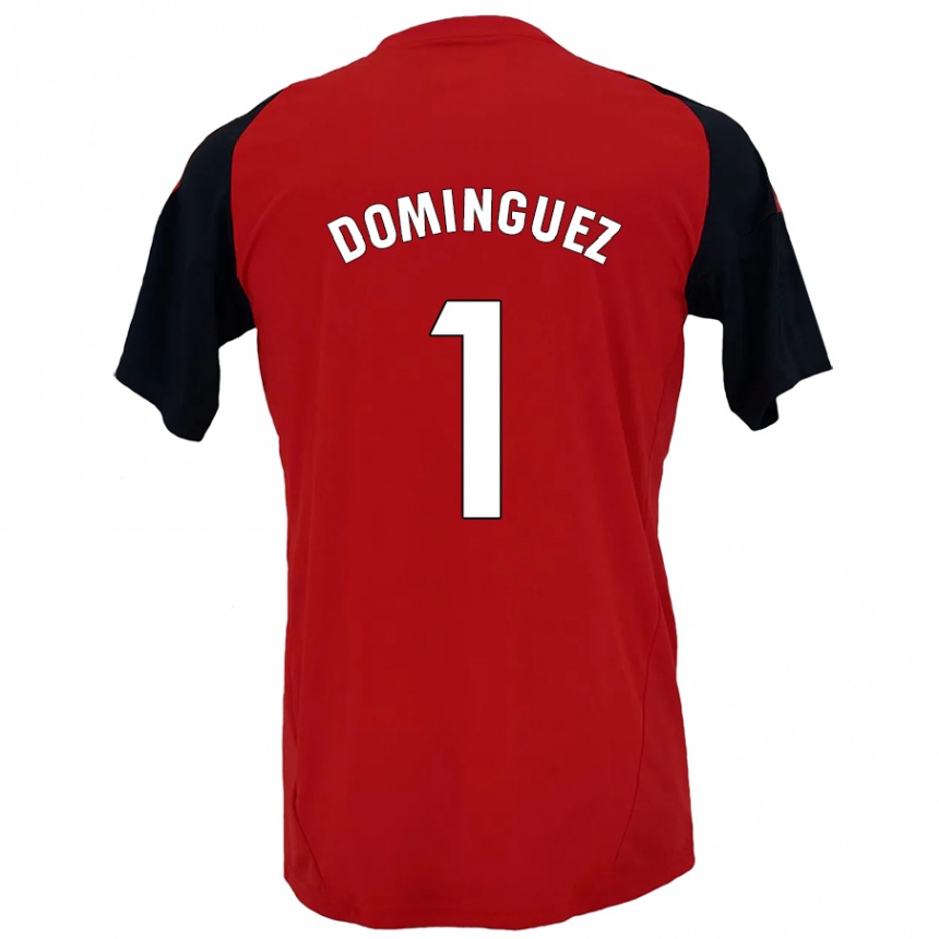 Enfant Football Maillot Iago Domínguez #1 Rouge Noir Tenues Domicile 2024/25