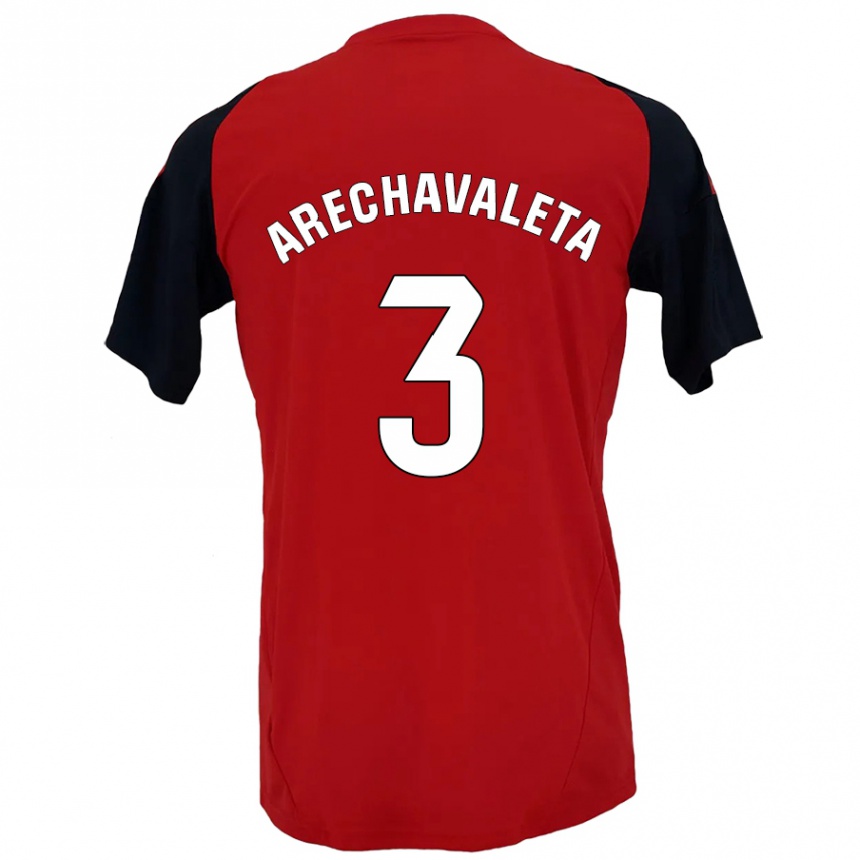 Enfant Football Maillot Jorge Arechavaleta #3 Rouge Noir Tenues Domicile 2024/25