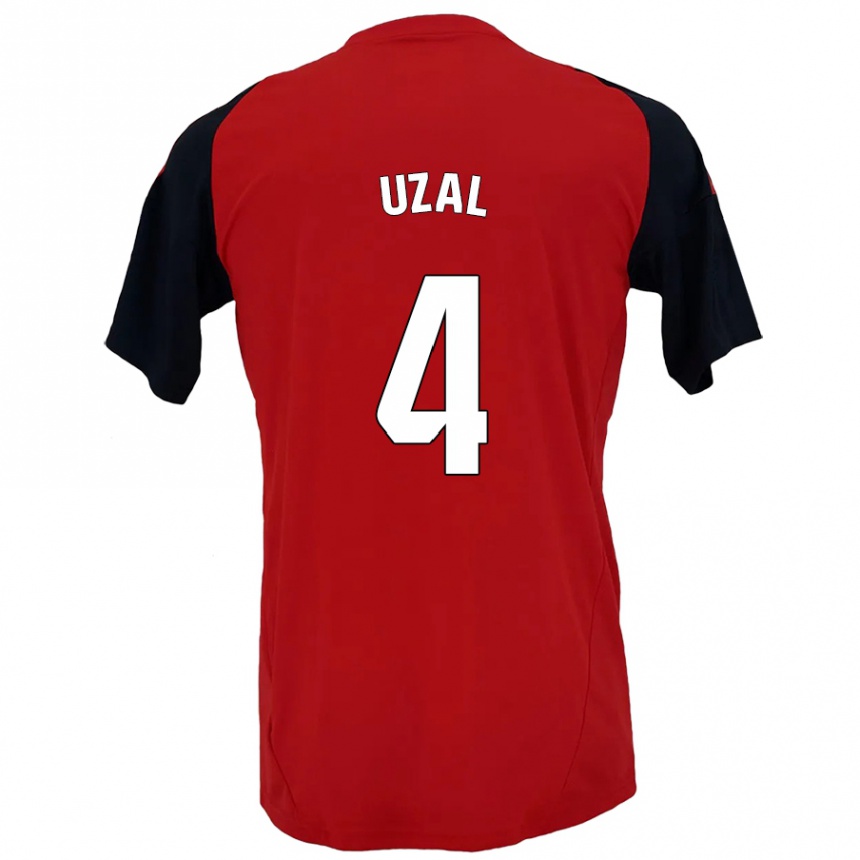 Enfant Football Maillot Yeray Uzal #4 Rouge Noir Tenues Domicile 2024/25