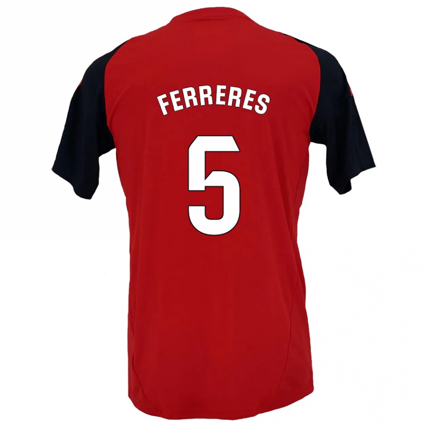 Enfant Football Maillot Manolo Ferreres #5 Rouge Noir Tenues Domicile 2024/25