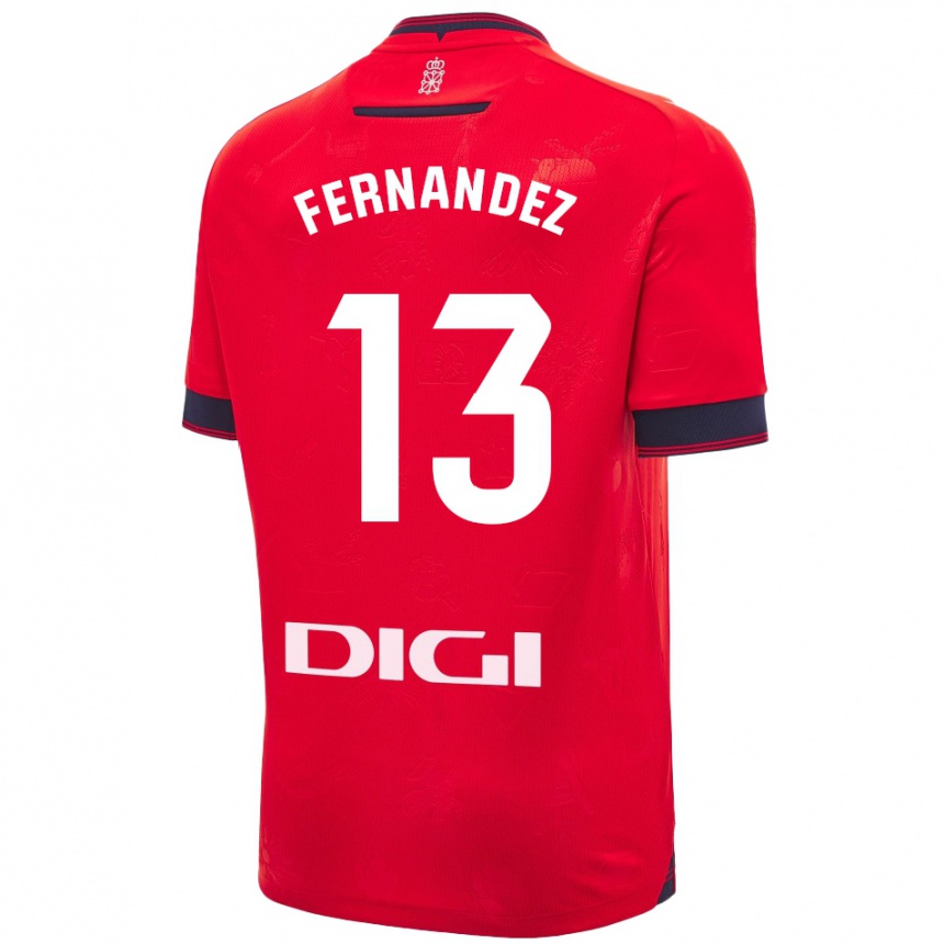 Enfant Football Maillot Aitor Fernández #13 Rouge Blanc Tenues Domicile 2024/25