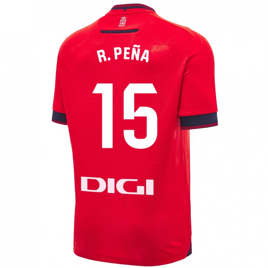 Enfant Football Maillot Rubén Peña #15 Rouge Blanc Tenues Domicile 2024/25