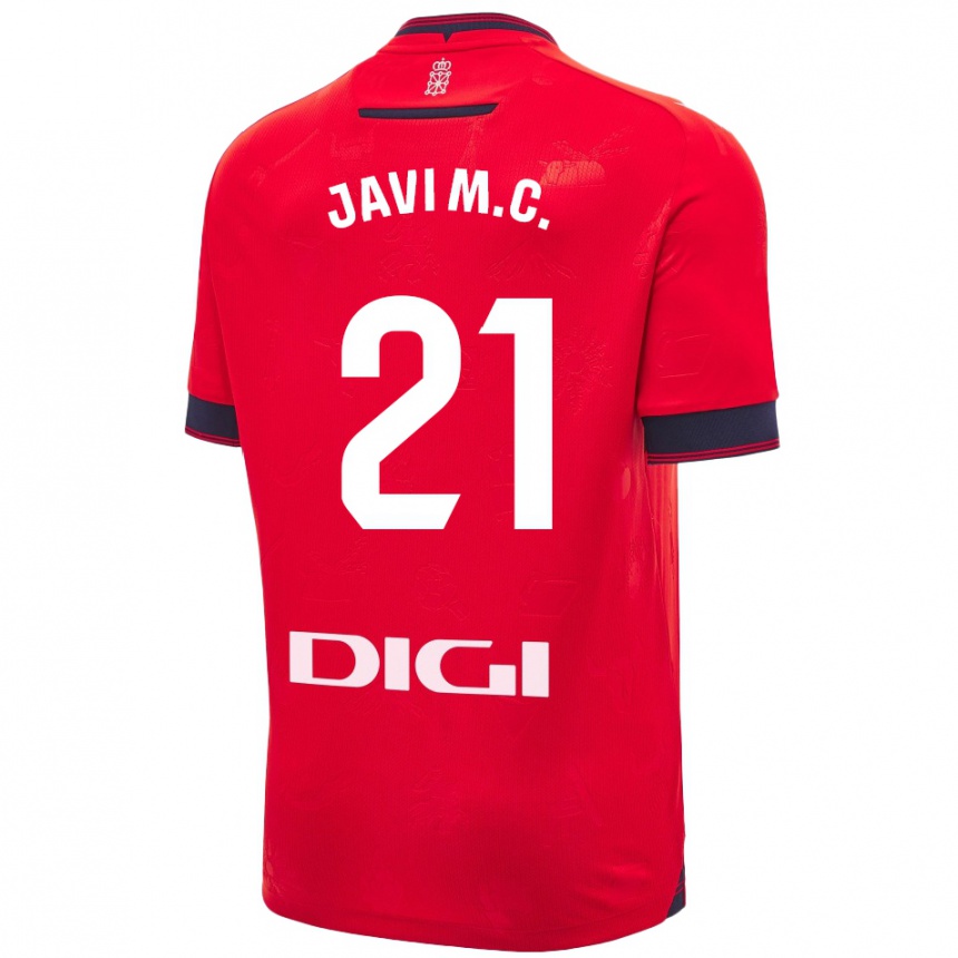 Enfant Football Maillot Javi Martínez #21 Rouge Blanc Tenues Domicile 2024/25