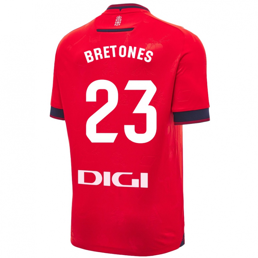 Enfant Football Maillot Abel Bretones #23 Rouge Blanc Tenues Domicile 2024/25