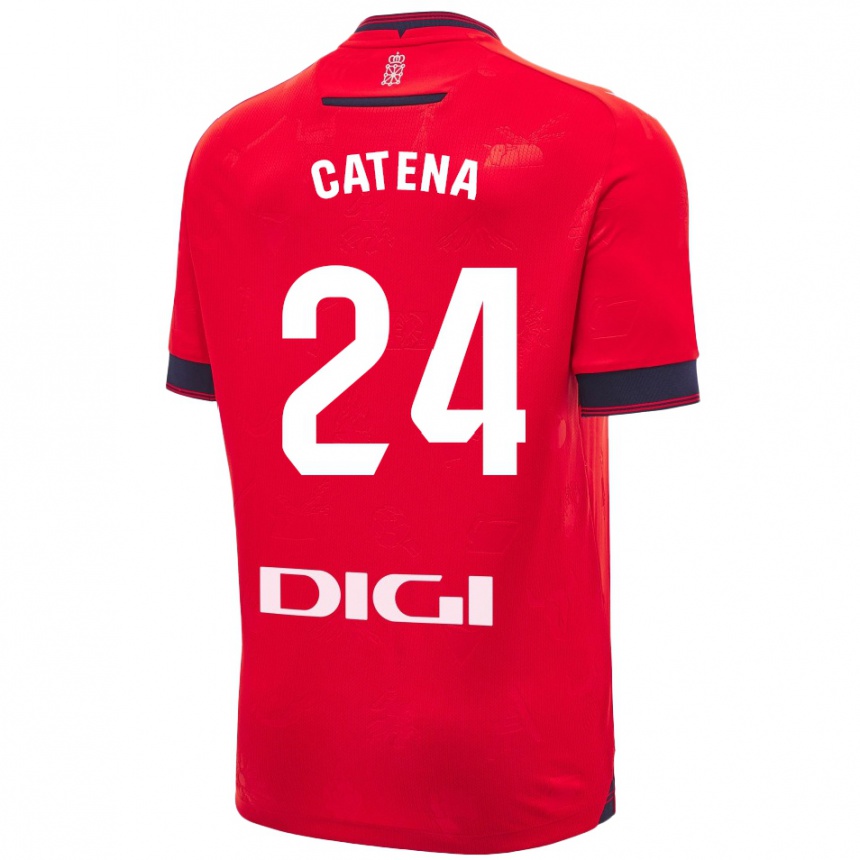 Enfant Football Maillot Alejandro Catena #24 Rouge Blanc Tenues Domicile 2024/25