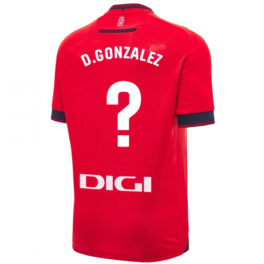 Enfant Football Maillot Dani González #0 Rouge Blanc Tenues Domicile 2024/25