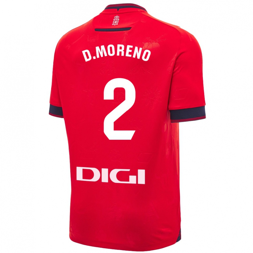 Enfant Football Maillot Diego Moreno #2 Rouge Blanc Tenues Domicile 2024/25