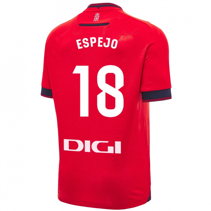 Enfant Football Maillot Diego Espejo #18 Rouge Blanc Tenues Domicile 2024/25