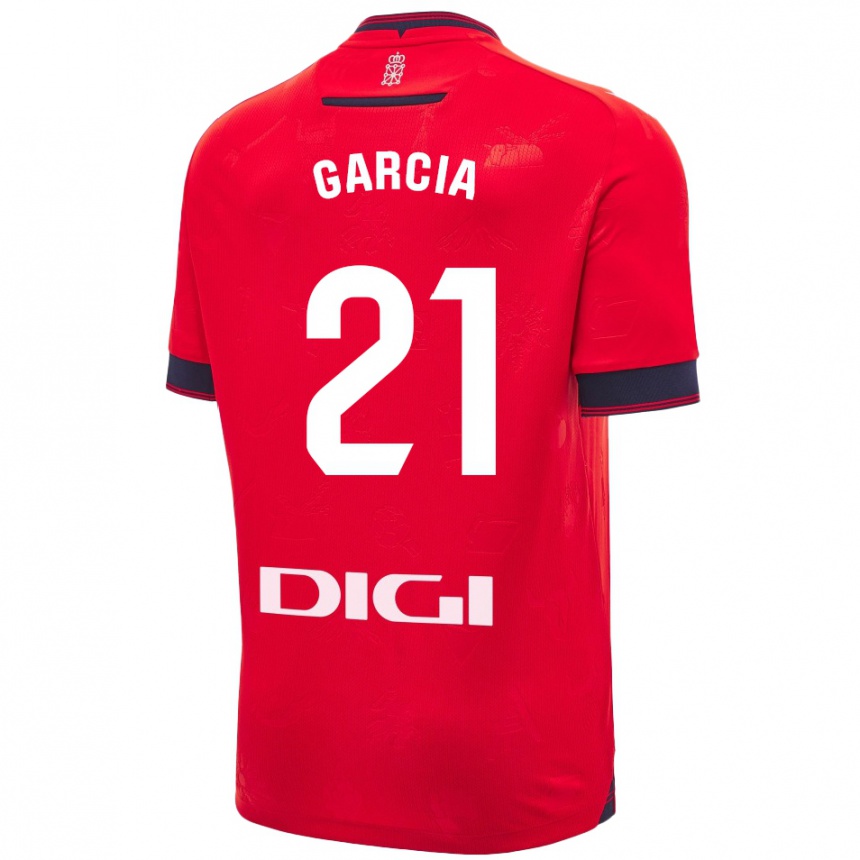 Enfant Football Maillot Jon García #21 Rouge Blanc Tenues Domicile 2024/25