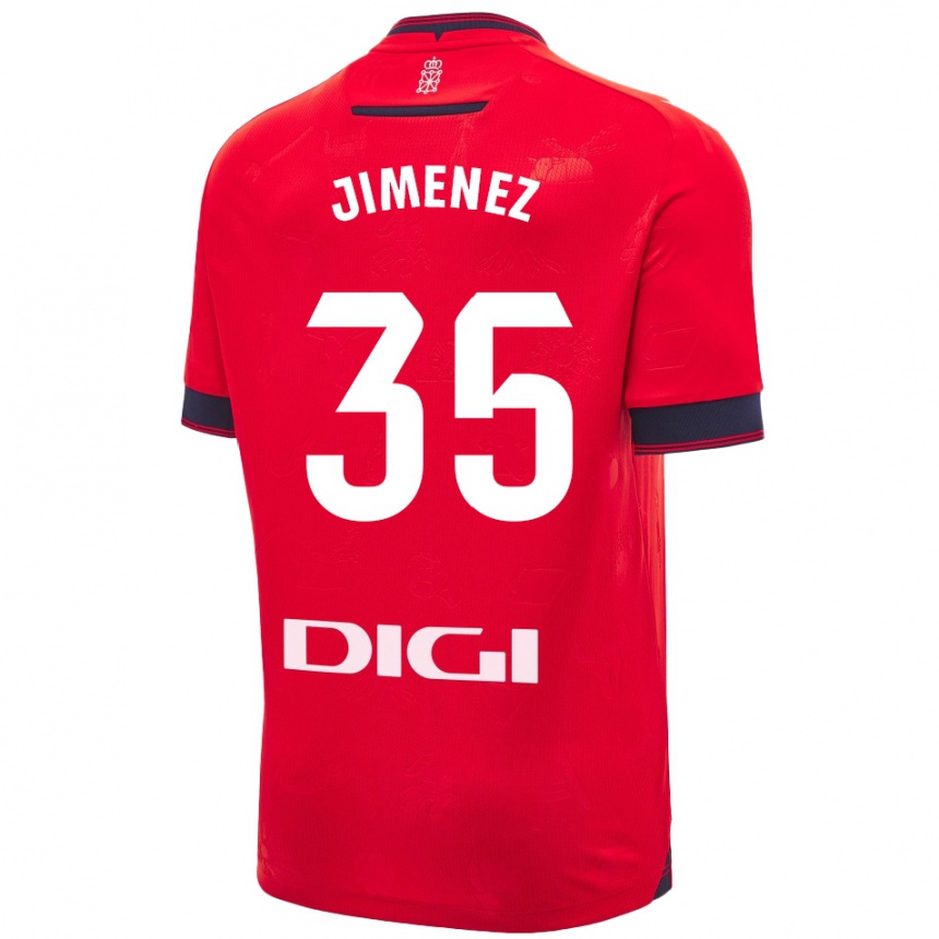 Enfant Football Maillot Álex Jimenez #35 Rouge Blanc Tenues Domicile 2024/25