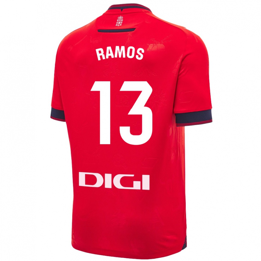 Enfant Football Maillot Darío Ramos #13 Rouge Blanc Tenues Domicile 2024/25