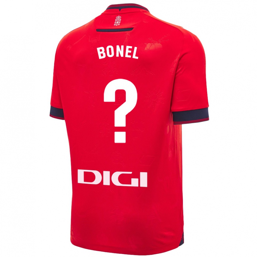 Enfant Football Maillot Aimar Bonel #0 Rouge Blanc Tenues Domicile 2024/25