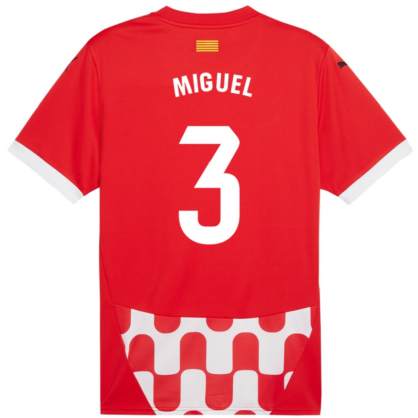 Enfant Football Maillot Miguel Gutiérrez #3 Rouge Blanc Tenues Domicile 2024/25