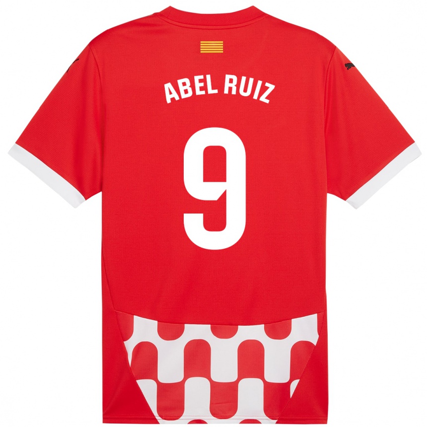 Enfant Football Maillot Abel Ruiz #9 Rouge Blanc Tenues Domicile 2024/25