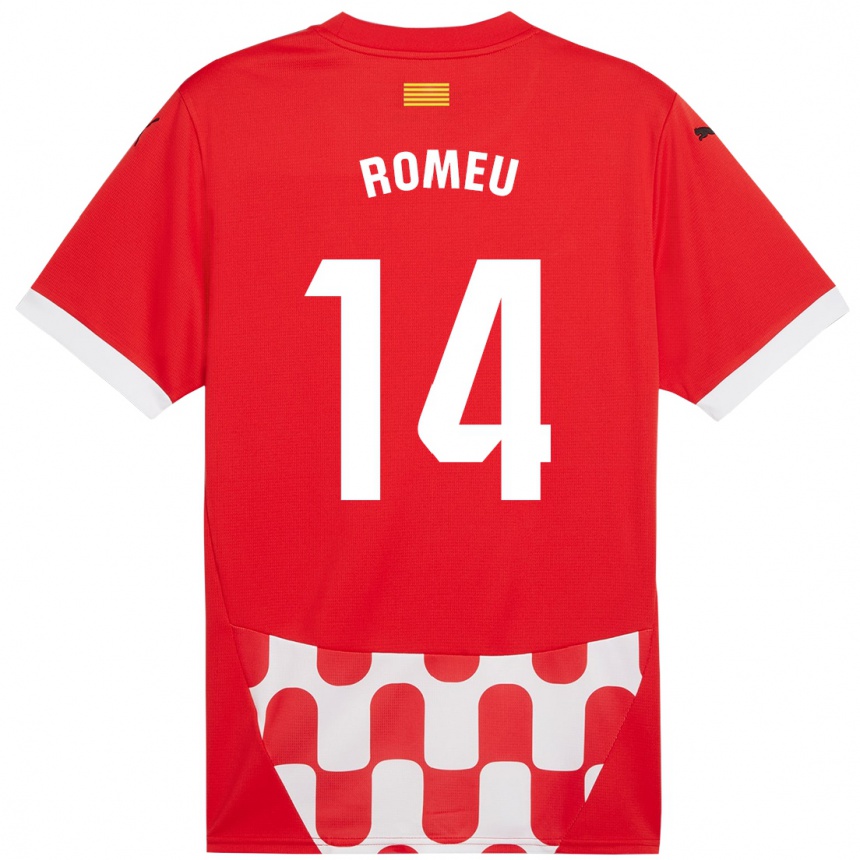 Enfant Football Maillot Oriol Romeu #14 Rouge Blanc Tenues Domicile 2024/25