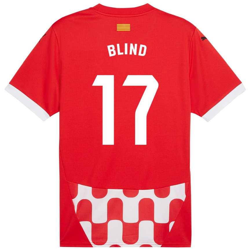 Enfant Football Maillot Daley Blind #17 Rouge Blanc Tenues Domicile 2024/25