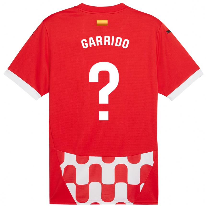 Enfant Football Maillot Carles Garrido #0 Rouge Blanc Tenues Domicile 2024/25