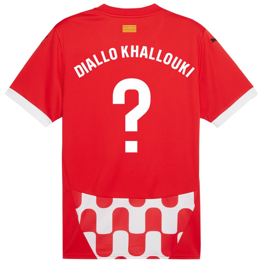 Enfant Football Maillot Siaka Diallo Khallouki #0 Rouge Blanc Tenues Domicile 2024/25