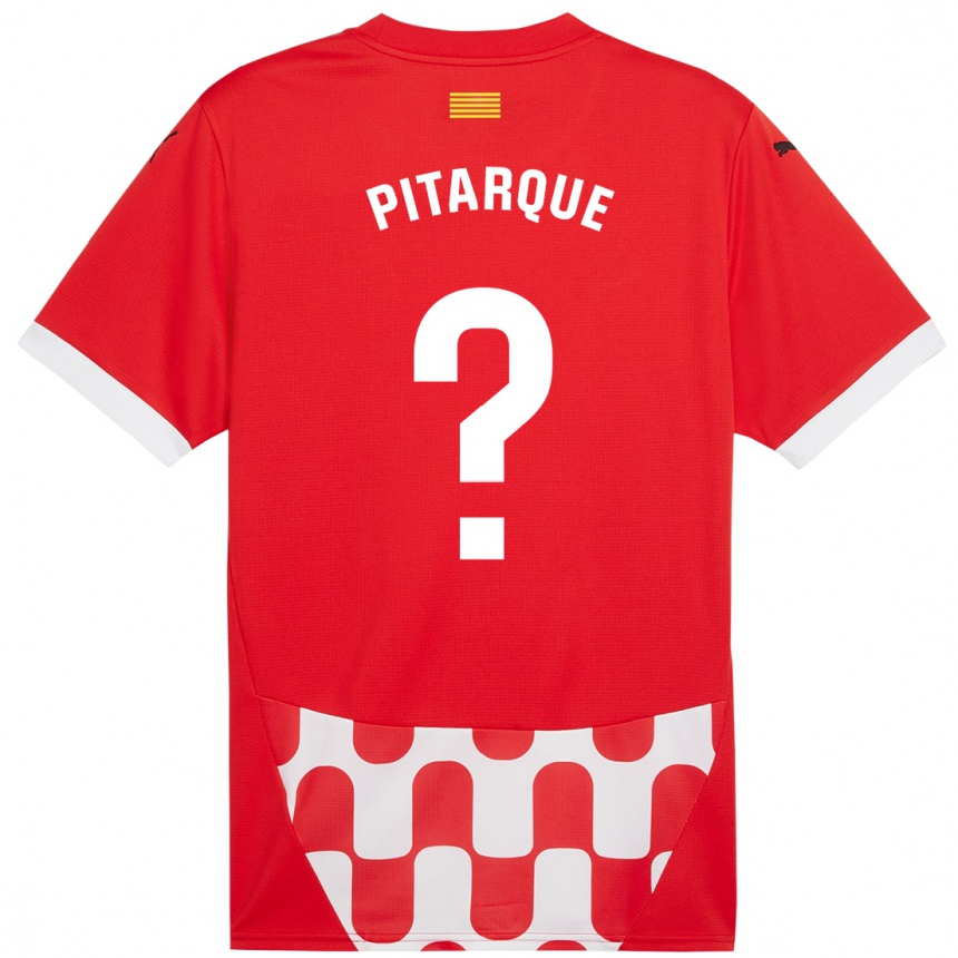 Enfant Football Maillot Víctor Pitarque #0 Rouge Blanc Tenues Domicile 2024/25