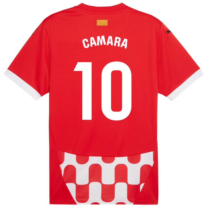 Enfant Football Maillot Dawda Camara #10 Rouge Blanc Tenues Domicile 2024/25