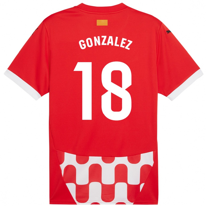 Enfant Football Maillot Gerard Gonzalez #18 Rouge Blanc Tenues Domicile 2024/25