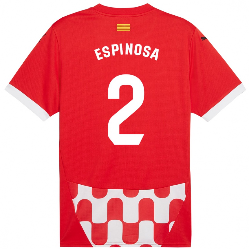 Enfant Football Maillot Bernardo Espinosa #2 Rouge Blanc Tenues Domicile 2024/25