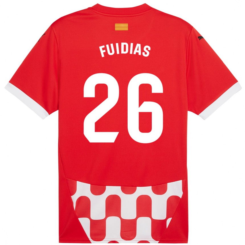 Enfant Football Maillot Toni Fuidias #26 Rouge Blanc Tenues Domicile 2024/25