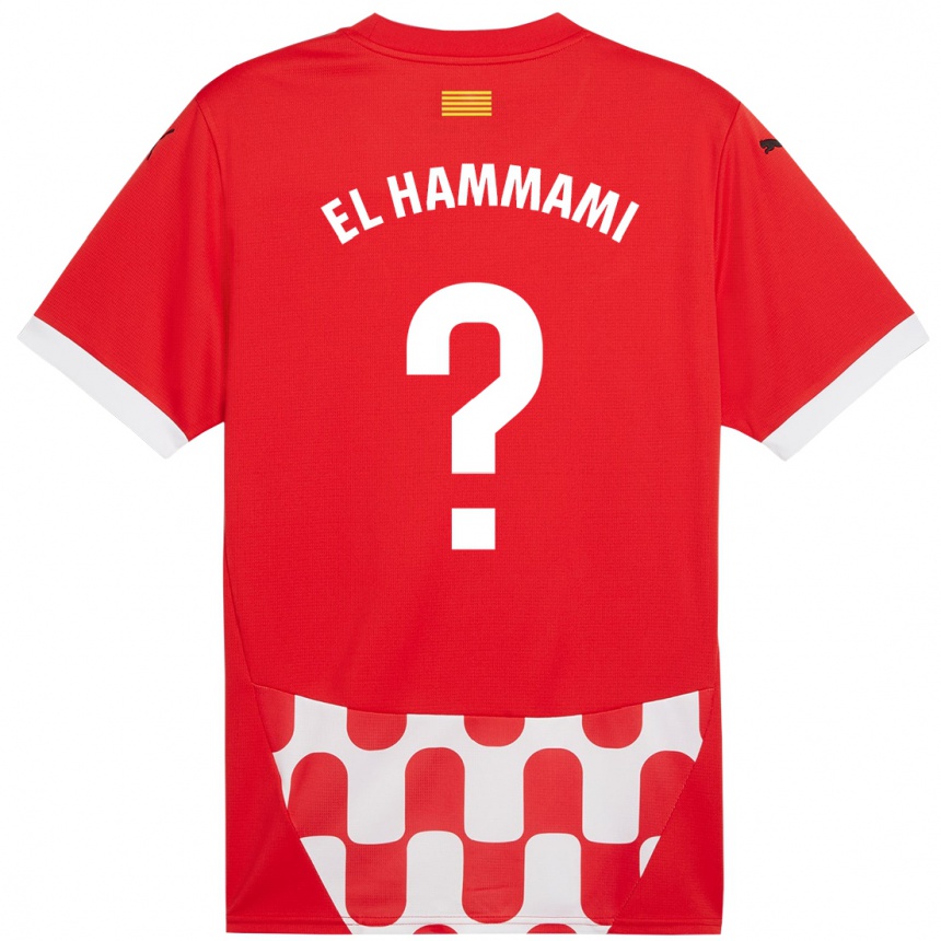 Enfant Football Maillot Ayoub El Hammami #0 Rouge Blanc Tenues Domicile 2024/25