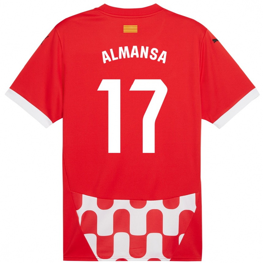 Enfant Football Maillot Alex Almansa #17 Rouge Blanc Tenues Domicile 2024/25