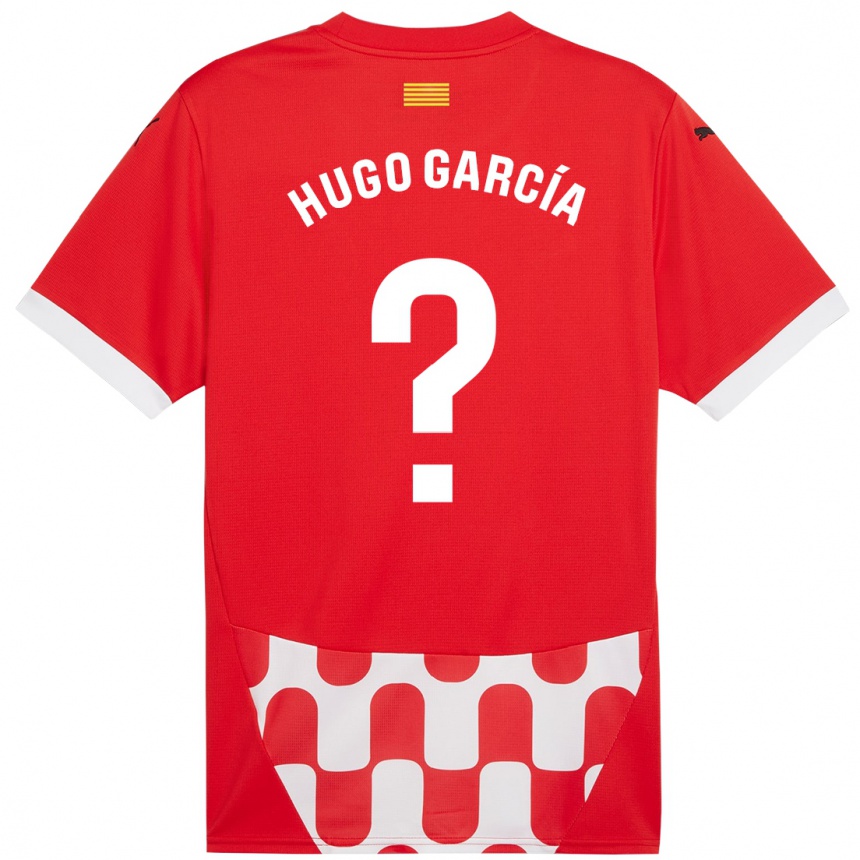 Enfant Football Maillot Hugo García #0 Rouge Blanc Tenues Domicile 2024/25