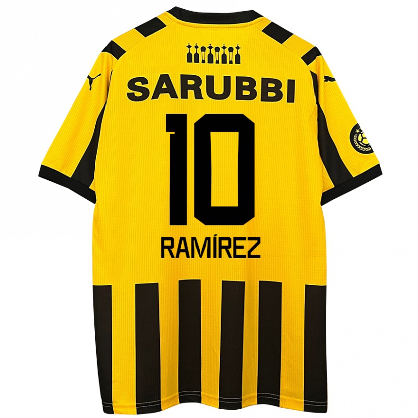 Enfant Football Maillot Gastón Ramírez #10 Jaune Noir Tenues Domicile 2024/25