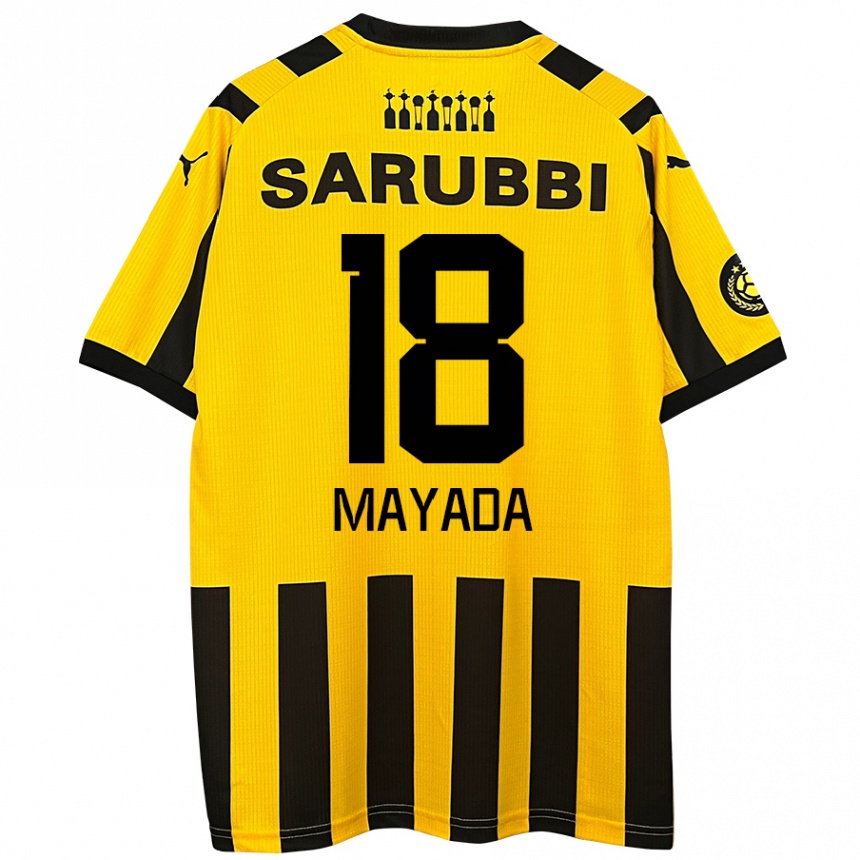 Enfant Football Maillot Camilo Mayada #18 Jaune Noir Tenues Domicile 2024/25