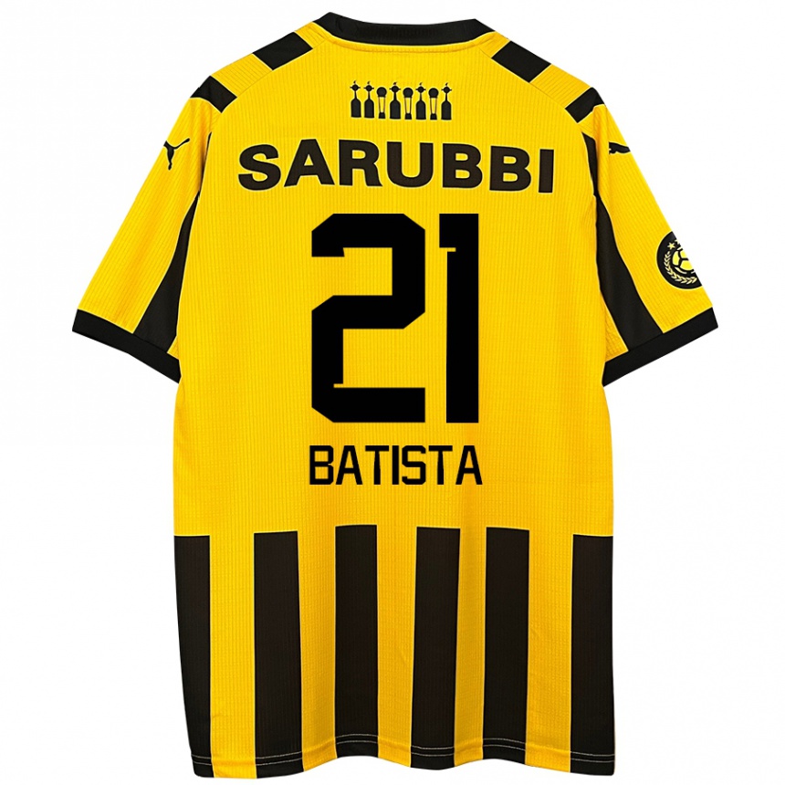 Enfant Football Maillot Facundo Batista #21 Jaune Noir Tenues Domicile 2024/25