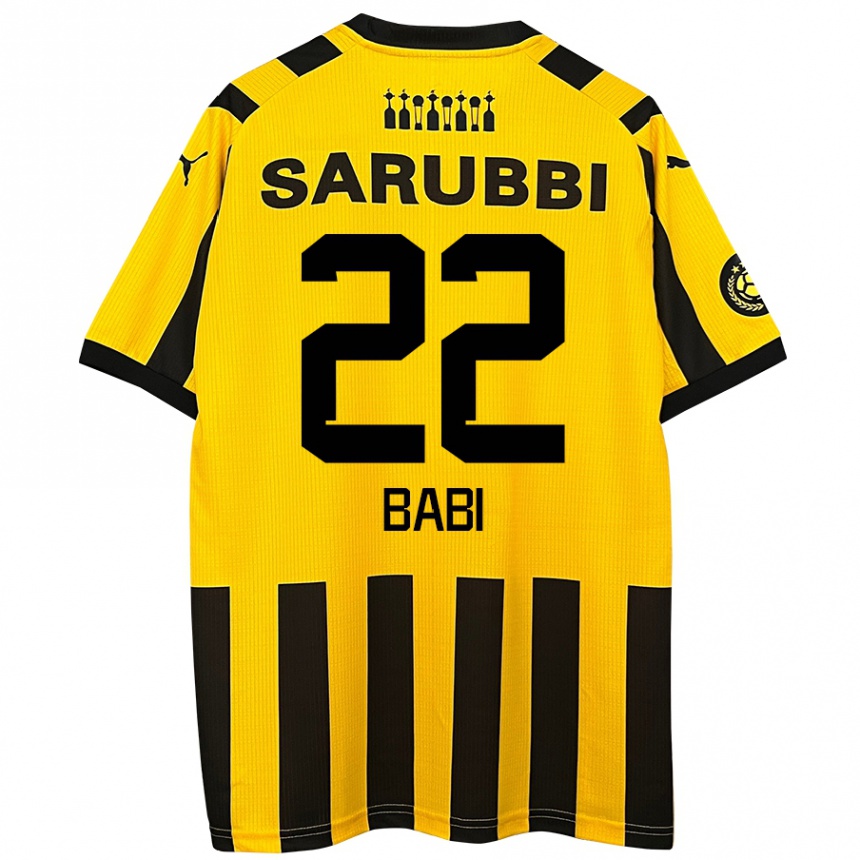 Enfant Football Maillot Matheus Babi #22 Jaune Noir Tenues Domicile 2024/25