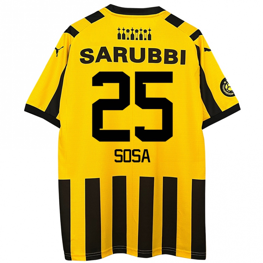 Enfant Football Maillot Ignacio Sosa #25 Jaune Noir Tenues Domicile 2024/25