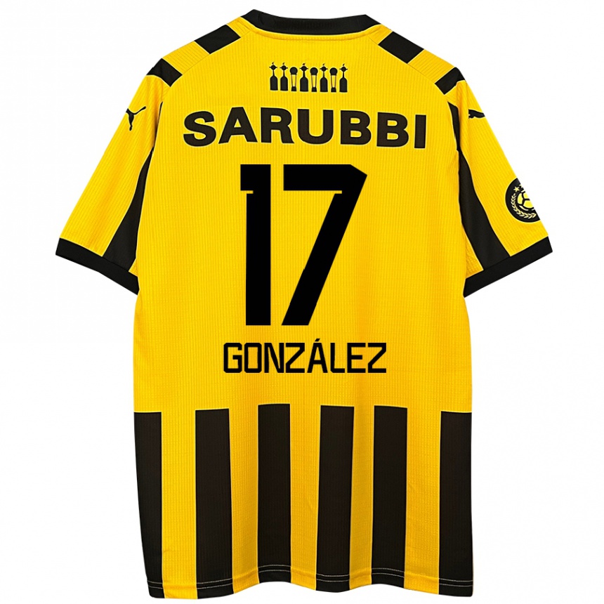 Enfant Football Maillot Luciano González #17 Jaune Noir Tenues Domicile 2024/25