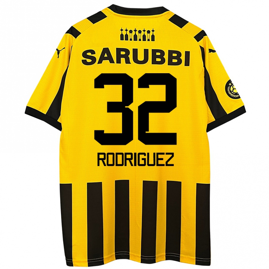 Enfant Football Maillot Randall Rodríguez #32 Jaune Noir Tenues Domicile 2024/25