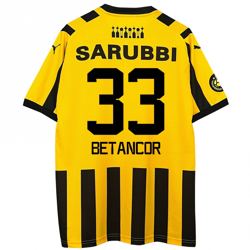 Enfant Football Maillot Bruno Betancor #33 Jaune Noir Tenues Domicile 2024/25