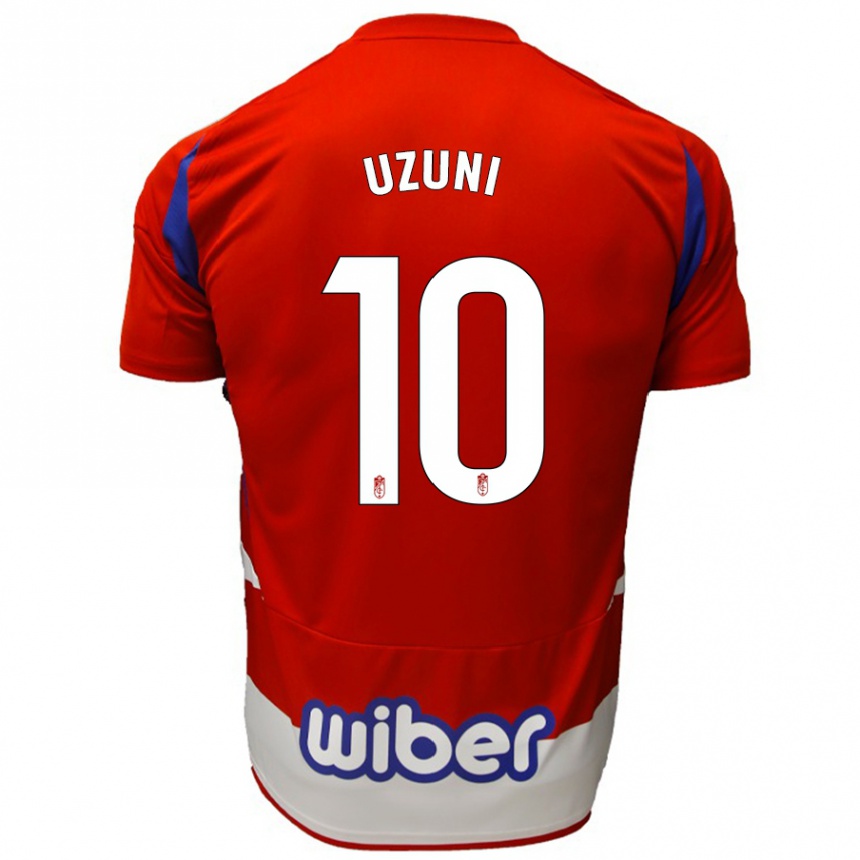 Enfant Football Maillot Myrto Uzuni #10 Rouge Blanc Bleu Tenues Domicile 2024/25